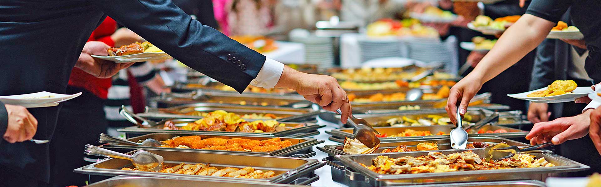 corporate catering buffet table